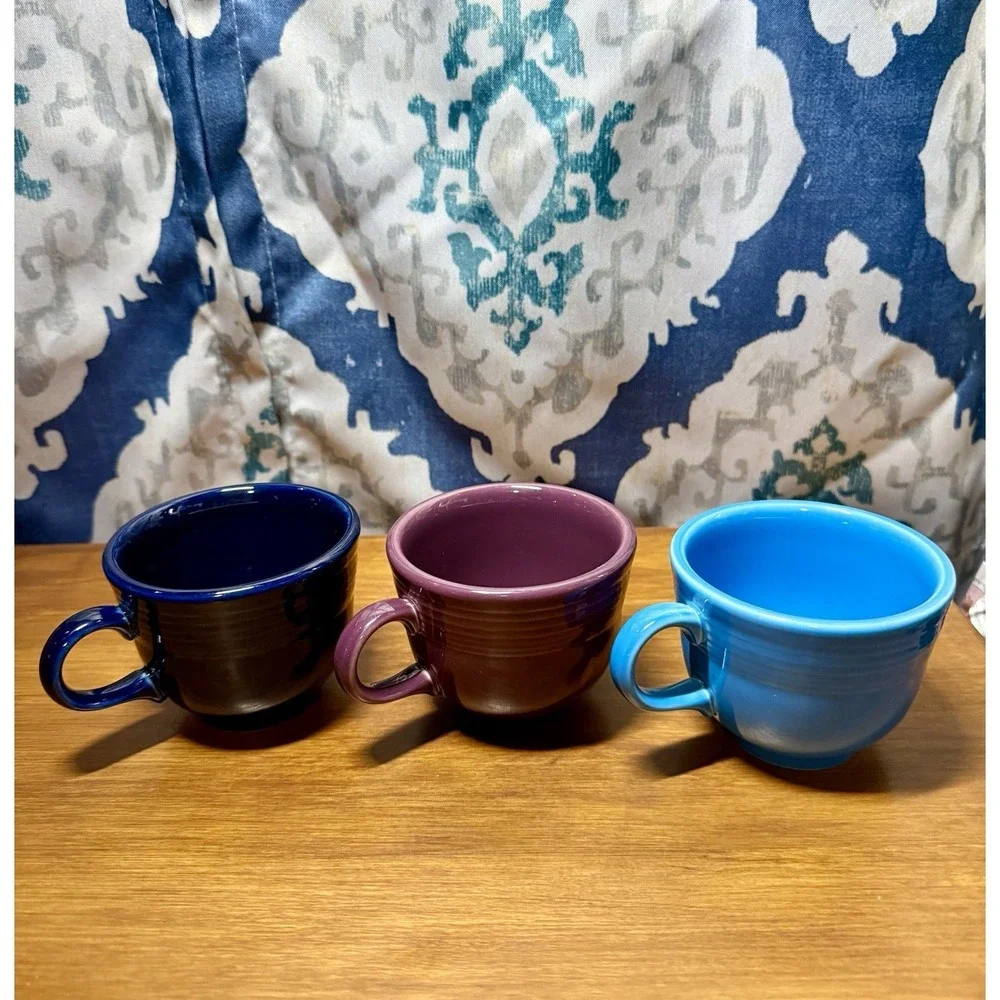 Vintage‎ Fiestawear: 6  Tea Cups Blue, Purple, Orange